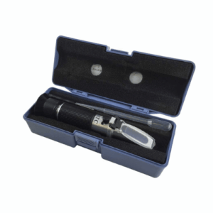 Refractometer analoog in bakje met pipet etc.